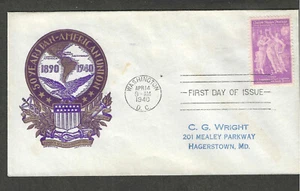 #895 3c PAN AMERICAN UNION ISSUE FDC-WASHINGTON,DC APR 14-1940 STAEHLE CACHET - Picture 1 of 1
