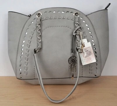 Jessica Simpson Gwen Storm Grey Leather Handbag Purse - Image 1 of 4