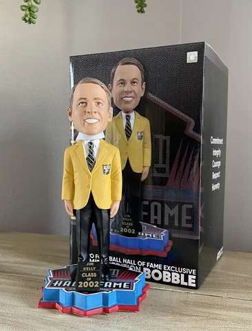 JIM KELLY Buffalo Bills 2002 NFL Hall of Fame GOLD JACKET Bobblehead NIB! Cover