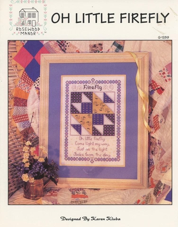Rosewood Manor Oh Little Firefly Quilt Blocks Counted Cross Stitch Pattern - Image 1 of 1