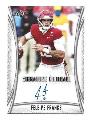 Feleipe Franks AUTOGRAPH Arkansas Razorbacks 2021 Leaf Signature AUTO Football - Image 1 of 2