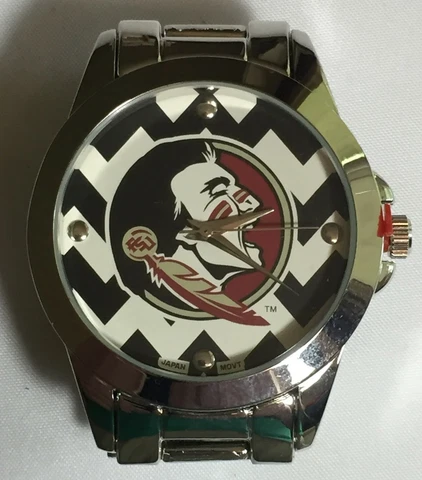New Florida State Seminoles Ladies Collegiate Chevron Metal Bracelet Watch Cover