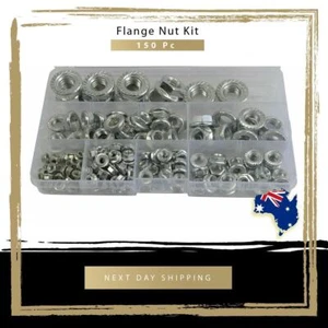 150pc Steel Metric Flange Nuts Grab Kit Assortment - Picture 1 of 12