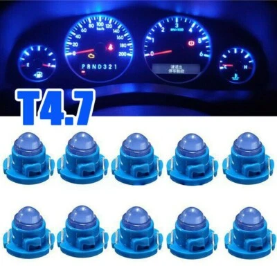 Blue 10 Car T4.7 Wedge LED Bulb Instrument Panel Climate Control Light Dash Lamp - Image 1 of 4