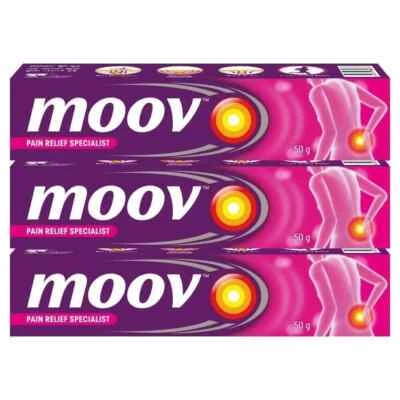 Crema de alivio rápido del dolor Moov con aceite de Nilgiri 50 g (paquete de 3) ungüento ayurvédico Foto 1 de 4