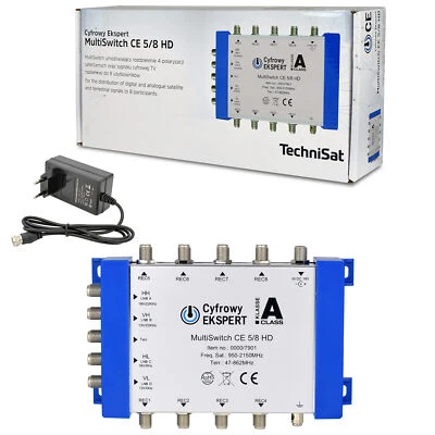 TechniSat Multischalter 5/8 Digital SAT Multiswitch CE HDTV HD 4K ► 8 Teilnehmer - Bild 1 von 4
