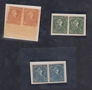1862 2c Bank Check Essay Pairs in 3 Colors - Loewenburg Decalcomania Turner - Picture 1 of 1