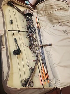 RH Parker Hunter Mag Compound Bow & Lots Of Extras Arrows Bow Case Release - Picture 1 of 7