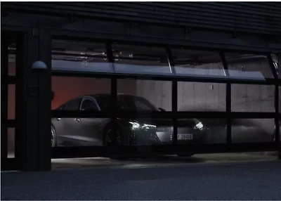 Puerta de garaje 16x8 vista completa ventanas tintadas de policarbono Foto 1 de 4