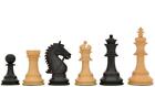 4.4" Ebony Wood Staunton Chess Pieces Set Luxury BRIDLE SERIES Double Weighted