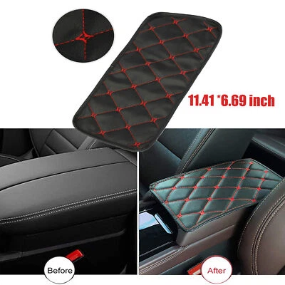 Protector universal de cuero PU para consola central de automóvil reposabrazos almohadilla para caja de asiento de automóvil Foto 1 de 4