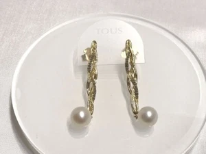 Tous Earrings Rhinestone Silver 925 Pearl Like 5×1cm Near mint - Picture 1 of 8