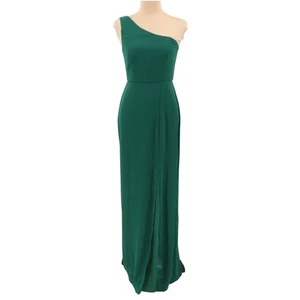 Elegant One Shoulder Green Maxi Dress Holiday Bridesmaid Evening Formal Size XS - Picture 1 of 10