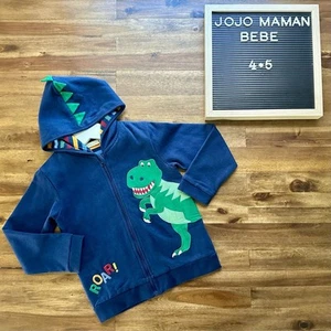NEW JoJo Maman Bebe Navy Blue Dinosaur Appliqué Sweatshirt 4/5 - Picture 1 of 7