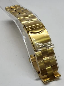 SWATCH 19mm Gold Tone Stainless Steel Men's Watch BRACELET Irony Diaphane Chrono - Picture 1 of 13