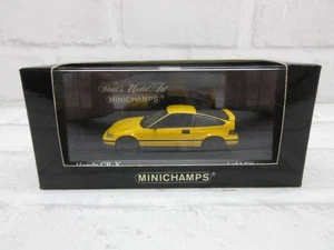 1:43 Minichamps Honda CR-X Coupe CIVIC CRX 1989 Yellow model car - Picture 1 of 8