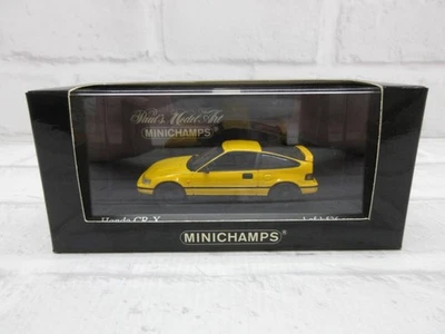1:43 Minichamps Honda CR-X Coupe CIVIC CRX 1989 Yellow model car - Image 1 of 4