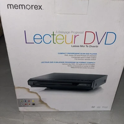 Reproductor de DVD de escaneo progresivo Memorex 16:9 S-Video MVD2016BLK - Nueva caja abierta Foto 1 de 3