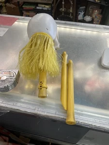 Vintage Gemmy  Shaking Tribal Shrunken head Jungle Skull Bamboo Pole 29.5” - Picture 1 of 16