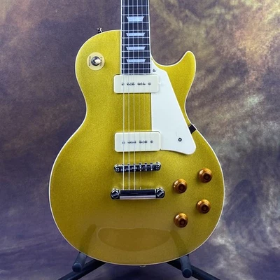 LP Standard Electric Guitar Metallic Gold Guitar Cream P90 Pickups In Stock USA - Image 1 of 4