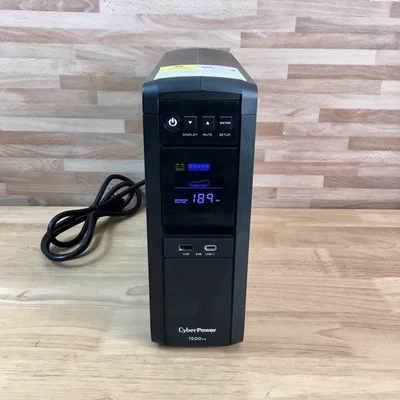 CyberPower GX1500GU Intelligent LCD Tower 1500 VA UPS Battery Backup - Image 1 of 4