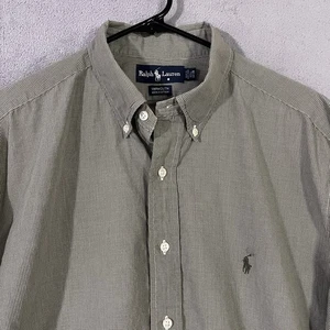 Polo Ralph Lauren uomo 17 1/2 34/35 Yarmouth camicia check Oxford cotone vintage - Foto 1 di 9