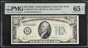 1934-C $10 FEDERAL RESERVE NOTE FR.2008 PMG 65 EPQ - Picture 1 of 2