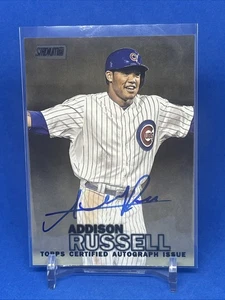 2016 Topps Stadium Club Black Parallel Auto Addison Russell SCA-AR Cubs 18/50 - Picture 1 of 3