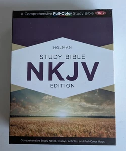 Holman Study Bible: NKJV Edition Full-Color Charcoal LeatherTouch 2013 NIB - Picture 1 of 3