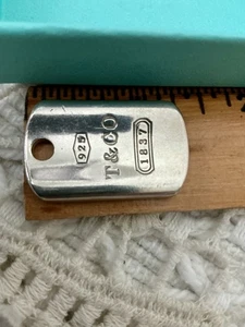 Tiffany & Co. Sterling Silver 1837 Dog Tag Pendant - Picture 1 of 8