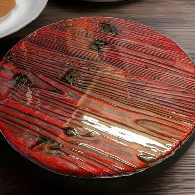 Epoxy coffee table deep burned and brushed |3d textured | story card included - Image 1 of 4