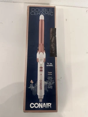 Conair Double Ceramic Curling Iron - White/Rose Gold - 3/4 Inch Barrel - Image 1 of 4