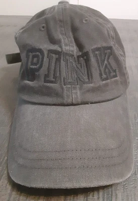 PINK Victoria Secret 品牌灰色可调帽 100% 棉别致运动 — 第 1/4 张图片