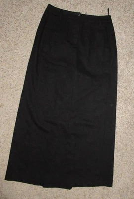 RENE LEZARD 德国黑色羊毛现金混合 MAXI 长直笔裙 36 — 第 1/4 张图片