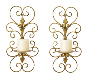 Juego de 2 Apliques de Pared Candelabros Metal Decoración de Pared Colgante Montado en la Pared - Imagen 1 de 7