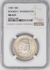 1949 Booker T Washington Half 50c MS67+ NGC 945753-30 - Picture 1 of 4