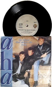 NM/EX A-Ha The Blood That Moves the Body 7" VINYL 45 1988 Near Mint EX+ - Imagen 1 de 2
