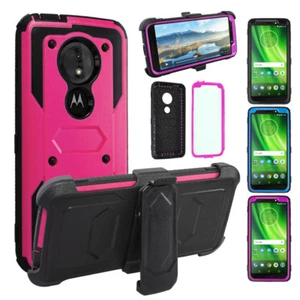 Funda protectora híbrida a prueba de golpes con clip para Motorola Moto G6 Play E5 - Imagen 1 de 29