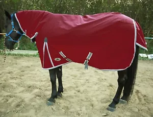 600D Waterproof Winter Horse Rug 220g Fill COMBO Turnout Polyfilling Cherry Red - Picture 1 of 6