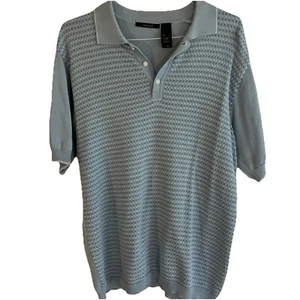 Claiborne Mens Shirt Size Large Geometric Blue White Short Sleeve New - Picture 1 of 3