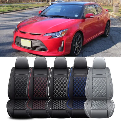 For Scion TC xB Car Seat Cover Full Set Front + Rear PU Leather Cushion Deluxe - Image 1 of 4