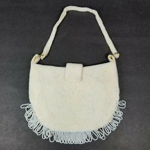 Vintage Micro Beaded Fringe Evening Purse Bag Richere by Walborg Hand Made Japan - Picture 1 of 8