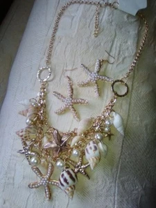 Starfish necklace and earrings set, costume jewellery, rave, party, festival - Picture 1 of 12