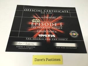Star Wars Episodio 1 Apertura Medianoche 1999 Toys R Us 8"x10" Certificado Raro J2 - Imagen 1 de 5