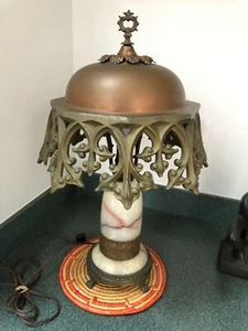 Vintage antike 50er Jahre nahöstliche maurische Marmor & Messing Tischlampe SCHÖN!!! - Bild 1 von 7