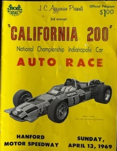 CALIFORNIS 200 USAC INDY CAR RACE PROGRAM HANFORD SPEEDWAY 1969 - Picture 1 of 2