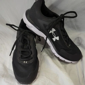 Under Armour Charged Assert Women's Tennis Shoes siz 10 Black/White Jogging Run - Picture 1 of 11