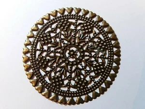 Pack of 4 Antique Filigree Centres Wooden Box Embellishment 60mm Diameter C027 - Picture 1 of 3