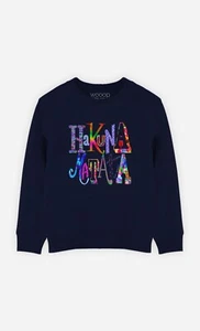 Children's Sweatshirt. Navy Blue. HAKUNA MATATA COLOR - Picture 1 of 3