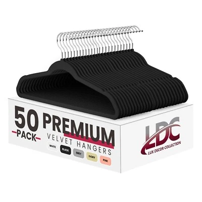 Velvet Hangers Cloths 30/50 Pack Premium Lightweight Space Saver Non Slip Hanger - Image 1 of 4